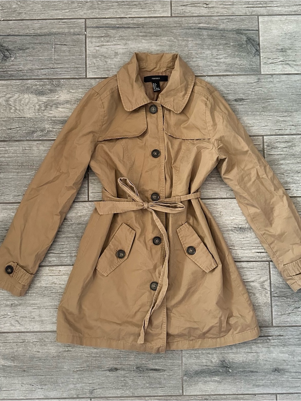 Forever 21 Classic Belted Trench Coat